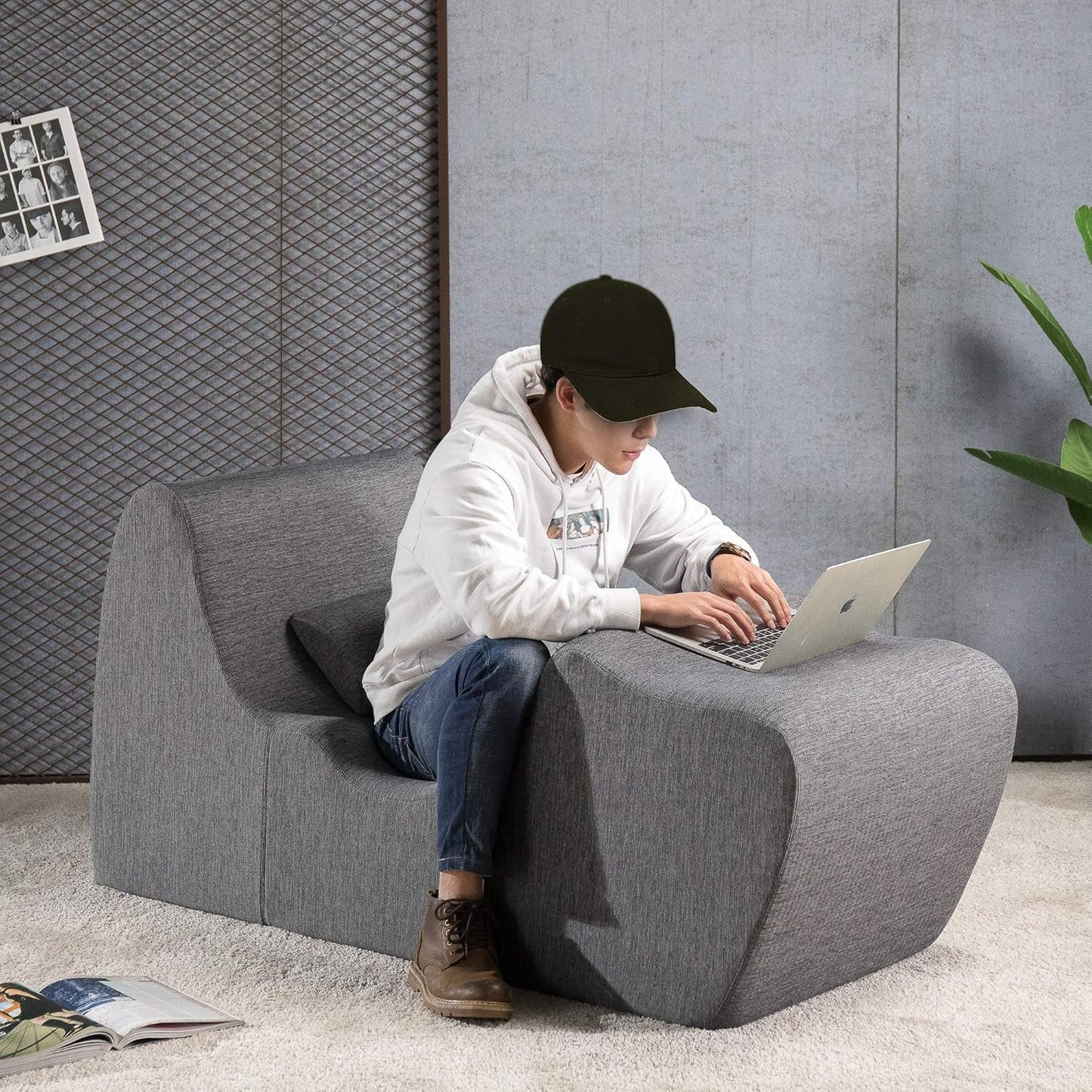 Zero Gravity Chaise Lounger Ergonomic Foam Support Grey