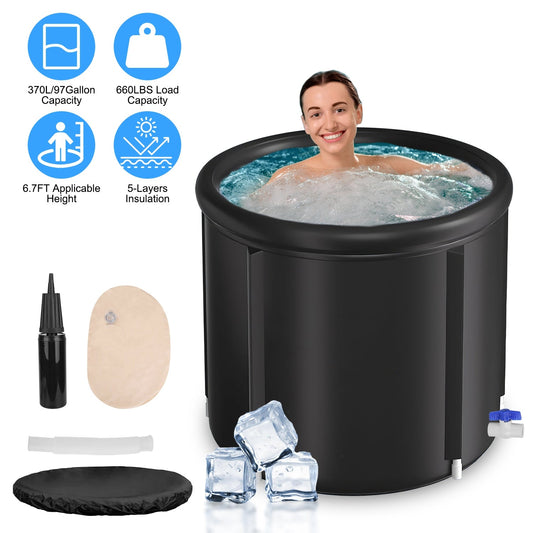 1Pc 97Gal Large Size Ice BathTub With Cover For Adults Athletes