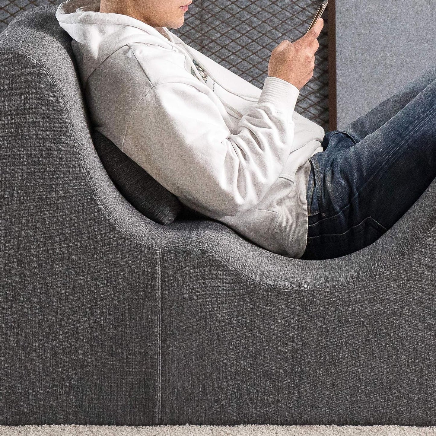 Zero Gravity Chaise Lounger Ergonomic Foam Support Grey