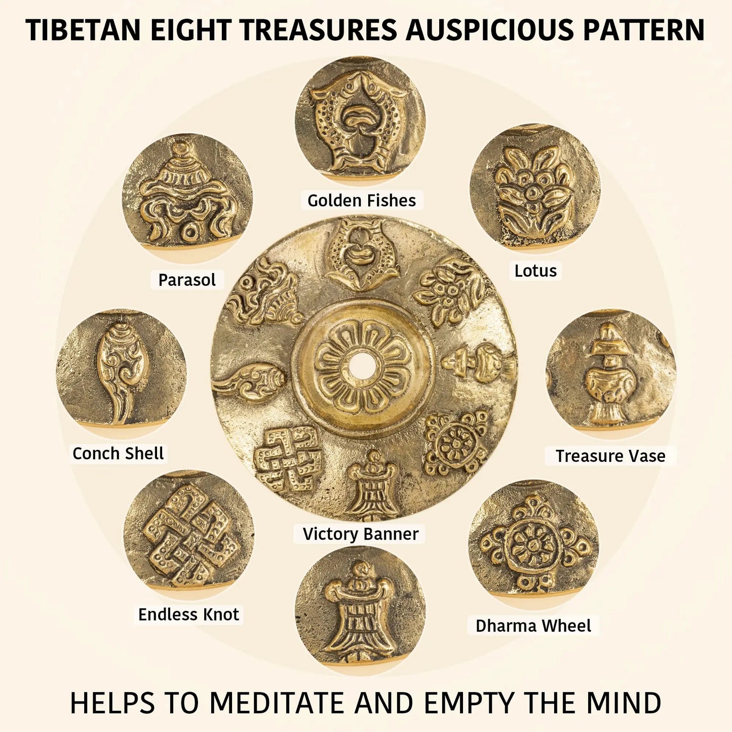 Tibetan Tingsha Cymbals 2pcs, Meditation Sanskrit Brass Chime Bells