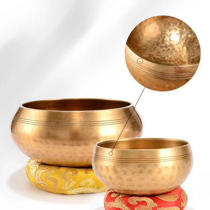 Tibetan Handmade Brass Singing Bowl, Yoga Meditation Bowl for Sound