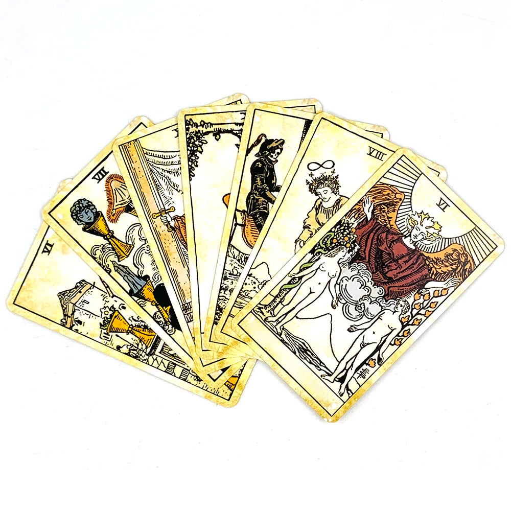 Metal Box Gilded Tarot Vintage Cards Divination Deck With Paper