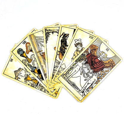 Metal Box Gilded Tarot Vintage Cards Divination Deck With Paper