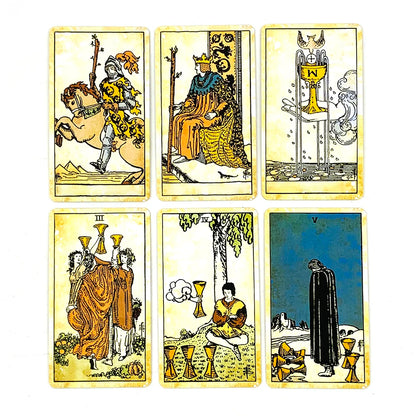 Metal Box Gilded Tarot Vintage Cards Divination Deck With Paper