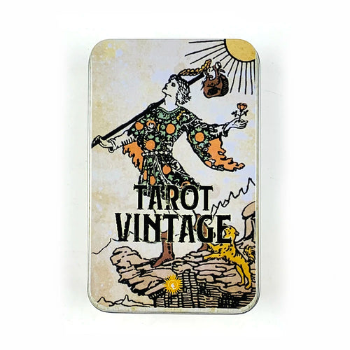 Metal Box Gilded Tarot Vintage Cards Divination Deck With Paper